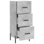 vidaXL Aparador de madera contrachapada gris hormigón 34,5x34x90 cm