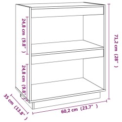 vidaXL Estantería madera maciza de pino blanca 60x35x71 cm