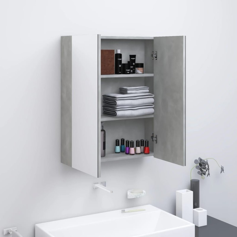 vidaXL Armario de espejo de baño MDF gris hormigón 60x15x75 cm vidaXL Armario de espejo de baño MDF gris hormigón 60x15x75 cm