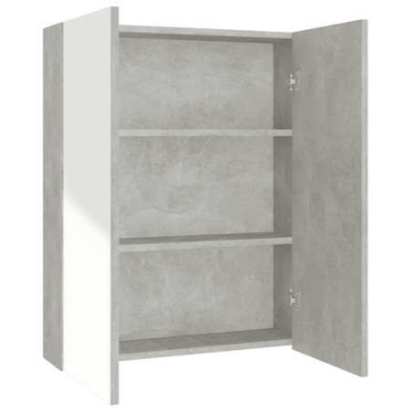 vidaXL Armario de espejo de baño MDF gris hormigón 60x15x75 cm
