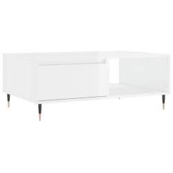 vidaXL Mesa de centro madera de ingeniería blanco brillo 90x60x35 cm