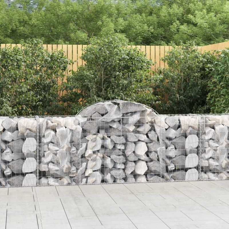 vidaXL Cesta de gaviones forma arco hierro galvanizado 200x50x80/100cm vidaXL Cesta de gaviones forma arco hierro galvanizado 200x50x80/100cm