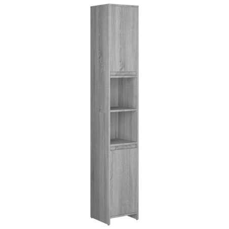 vidaXL Armario de baño madera contrachapada gris Sonoma 30x30x183,5 cm