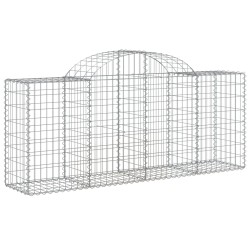 vidaXL Cesta de gaviones forma arco hierro galvanizado 200x50x80/100cm