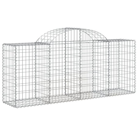 vidaXL Cesta de gaviones forma arco hierro galvanizado 200x50x80/100cm