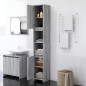 vidaXL Armario de baño madera contrachapada gris Sonoma 30x30x183,5 cm