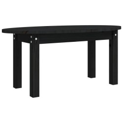 vidaXL Mesa de centro de madera maciza de pino negro 80x40x35 cm