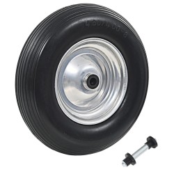vidaXL Rueda de carretilla con eje macizo PU 4.00-8 390 mm