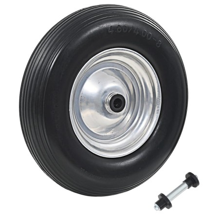 vidaXL Rueda de carretilla con eje macizo PU 4.00-8 390 mm