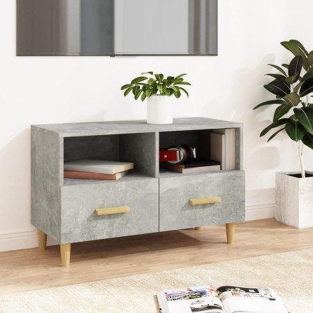 vidaXL Mueble para TV madera contrachapada gris hormigón 80x36x50 cm