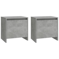 vidaXL Mesitas de noche 2 uds madera de ingeniería gris hormigón