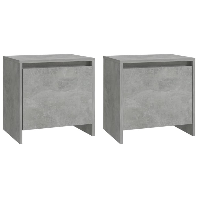vidaXL Mesitas de noche 2 uds madera de ingeniería gris hormigón vidaXL Mesitas de noche 2 uds madera de ingeniería gris hormigón