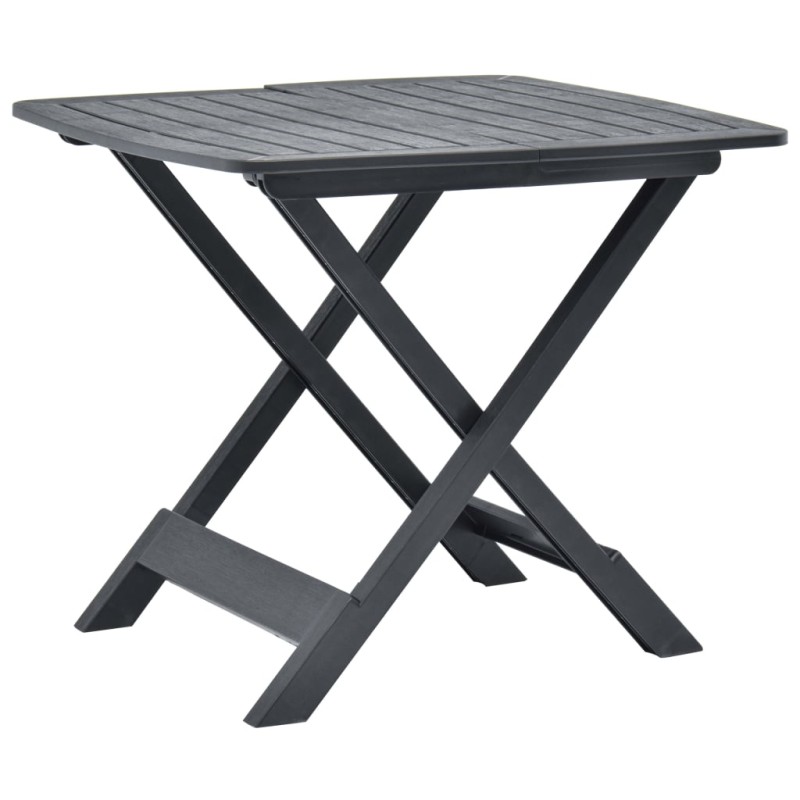 vidaXL Mesa de jardín plegable de plástico gris antracita 79x72x70 cm vidaXL Mesa de jardín plegable de plástico gris antracita 79x72x70 cm
