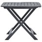 vidaXL Mesa de jardín plegable de plástico gris antracita 79x72x70 cm vidaXL Mesa de jardín plegable de plástico gris antracita 79x72x70 cm