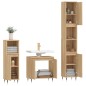vidaXL Set de muebles de baño 3 pzas madera contrachapada roble sonoma vidaXL Set de muebles de baño 3 pzas madera contrachapada roble sonoma