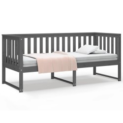 vidaXL Sofá cama madera maciza de pino gris 80x200 cm