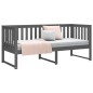 vidaXL Sofá cama madera maciza de pino gris 80x200 cm