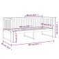 vidaXL Sofá cama madera maciza de pino gris 80x200 cm