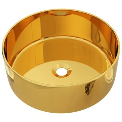 vidaXL Lavabo 40x15 cm cerámica dorado