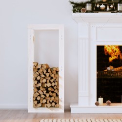vidaXL Estante para leña madera maciza de pino blanco 41x25x100 cm