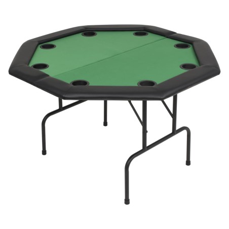 vidaXL Tablero de póker plegable en 2 octogonal verde 8 jugadores