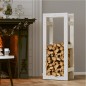 vidaXL Estante para leña madera maciza de pino blanco 41x25x100 cm