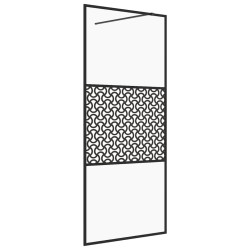 vidaXL Mampara de ducha accesible vidrio ESG claro negro 80x195 cm