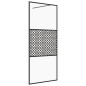 vidaXL Mampara de ducha accesible vidrio ESG claro negro 80x195 cm