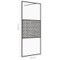 vidaXL Mampara de ducha accesible vidrio ESG claro negro 80x195 cm