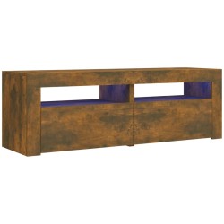 vidaXL Mueble de TV con luces LED roble ahumado 120x35x40 cm