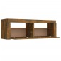 vidaXL Mueble de TV con luces LED roble ahumado 120x35x40 cm