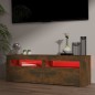 vidaXL Mueble de TV con luces LED roble ahumado 120x35x40 cm