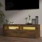 vidaXL Mueble de TV con luces LED roble ahumado 120x35x40 cm
