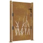 vidaXL Puerta de jardín acero corten diseño hierba 105x155 cm vidaXL Puerta de jardín acero corten diseño hierba 105x155 cm