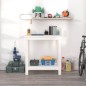 vidaXL Banco de trabajo de madera maciza de pino blanco 80x50x80 cm