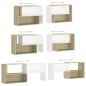 vidaXL Mueble de TV madera contrachapada blanco y roble 149x30x52 cm