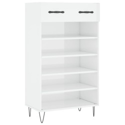 vidaXL Mueble zapatero madera contrachapada blanco brillo 60x35x105 cm