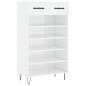 vidaXL Mueble zapatero madera contrachapada blanco brillo 60x35x105 cm