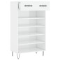 vidaXL Mueble zapatero madera contrachapada blanco brillo 60x35x105 cm
