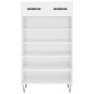 vidaXL Mueble zapatero madera contrachapada blanco brillo 60x35x105 cm