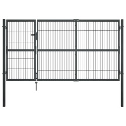 vidaXL Puerta de valla de jardín con postes acero antracita 350x140 cm