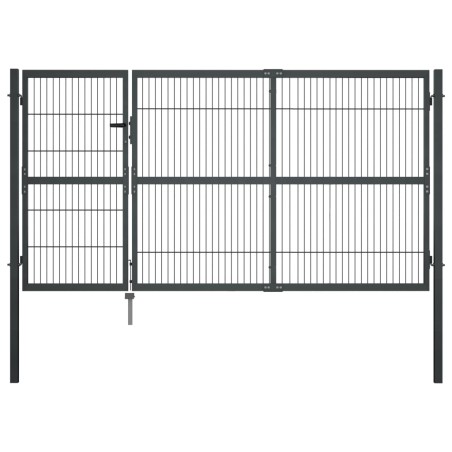 vidaXL Puerta de valla de jardín con postes acero antracita 350x140 cm