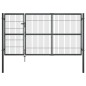 vidaXL Puerta de valla de jardín con postes acero antracita 350x140 cm vidaXL Puerta de valla de jardín con postes acero antracita 350x140 cm