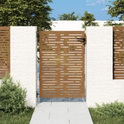 vidaXL Puerta de jardín acero corten diseño cuadrado 85x125 cm