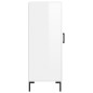 vidaXL Aparador de madera contrachapada blanco brillante 34,5x34x90 cm vidaXL Aparador de madera contrachapada blanco brillante 34,5x34x90 cm