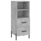 vidaXL Aparador de madera contrachapada gris hormigón 34,5x34x90 cm