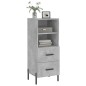vidaXL Aparador de madera contrachapada gris hormigón 34,5x34x90 cm