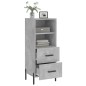 vidaXL Aparador de madera contrachapada gris hormigón 34,5x34x90 cm