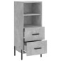 vidaXL Aparador de madera contrachapada gris hormigón 34,5x34x90 cm