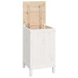 vidaXL Baúl para la colada madera maciza de pino blanco 44x44x76 cm